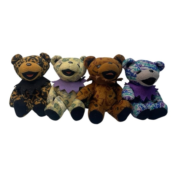 Grateful Dead Colorful Plush Bear Set lot of 4 collectible bears - Picture 4 of 13